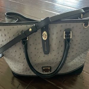 Dooney & Bourke gray/black ostrich purse